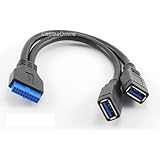 uxcell USB 3.0 A Type Female to Female 20 Pin Box Header Slot Adapter