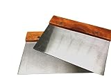 Bioexcel Stainless Steel Spatula With Wood Handle - (2 Pcs) - Dough Scraper - Choose Your Pack Size