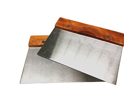 Bioexcel Stainless Steel Spatula With Wood Handle - (2 Pcs) - Dough Scraper - Choose Your Pack Size