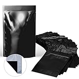 Smell Proof Bags (25 Pack) - Resealable Heat Sealable Ziplock Mylar Bag - 4x6 Inch Durable Reusable Sample Foil Bag - FDA Approved Snack Food Sample Sized Tear Resistant Pouch by Smelly Guard Bags (Black)
