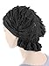 Abbey Cap Womens Chemo Hat Beanie Scarf Turban Headwear for Cancer Ruffle Black Sequin
