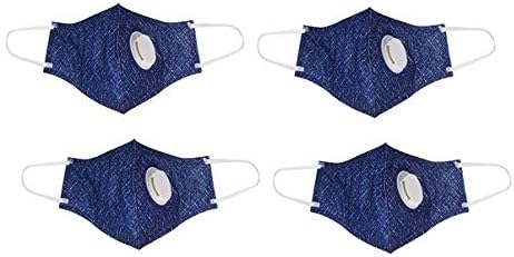 DR AIR N 95 ANTI POLLUTION REUSABLE, FOLDABLE MASK WITH VALVE FOR ADULT (PACK OF 4)