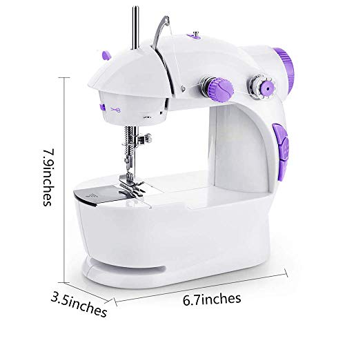 Chooling Mini Sewing Machine (2 Speeds, LED Sewing Light, Foot Pedal