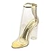 X2B FG97 Women's Ankle High Peep Toe Lucite Heel Bootie Sandals