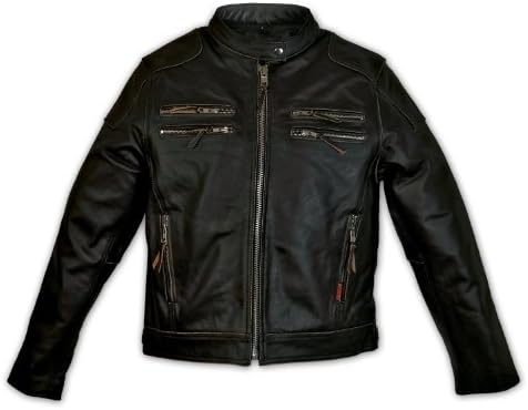 Interstate Leather Ladies Gangster Jacket (Black, Medium)