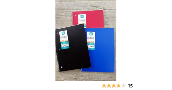 Amazon Com 80ct Pen Gear Poly Notebook Wide Ruled Pack Of 3 Blue Green Red Industrial Scientific