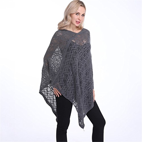 Leoparts Women Soft Knitted Pullover V Neck Batwing Poncho Cape Spring Sweater Cloak Shawl