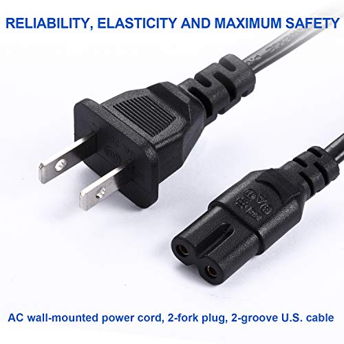 PS4 Controller Charging Cable Set, 2 Pcs Charge & Sync Cords, 10 ft Plug & Play Micro USB Cables for Playstation 4 DualShock 4 Controllers with 6 ft 2-Prong AC Power Cord for Sony PS4 / PS4 Slim