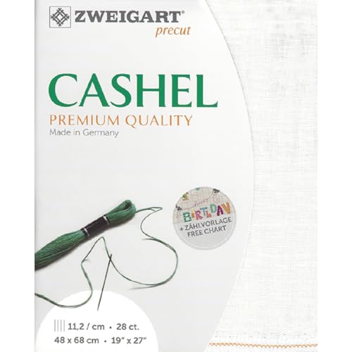 Zweigart 28 hilos de lino Cashel blanco envejecido 50 x 70 cm - Fat Qtr