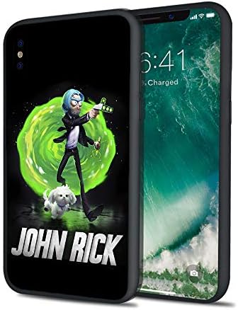 John Rick Wick Portal Gun Puppy Stylish Hard PC Hybrid Cover Case for iPhone (iPhone X)