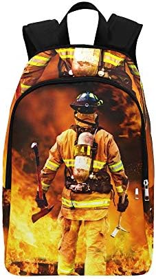 in to The Fire A Firefighter Searches for Possibl Casual Daypack Travel Bag College School Backpack for Mens and Women