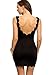 SheIn Women's V-Neck Sleeveless Hollow Backless Bodycon Dress Medium Black