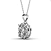 18K White Gold Swarovski Elements Necklace with Center Round Stone and Pave Surround