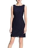 Berydress Women's Midi Dress Slimming Full Lace Party Cocktail Dress (US14, Navy)