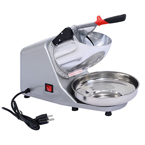 Ice Crusher Shaver Machine -300w 132lbs/h Snow Cone Maker Shaved Ice For Cold Drink