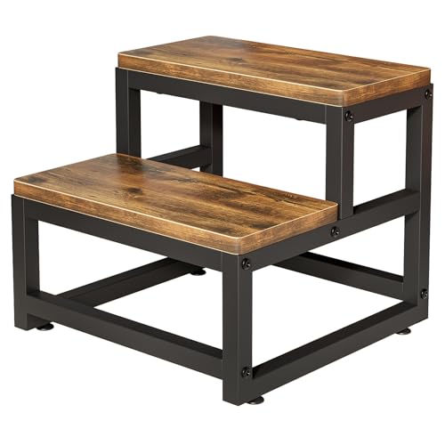 Wooden 2 Step Stool, Stool with Non-Slip Feet, Home Stair, 38 x 35 x 38 cm
