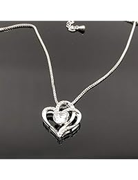 GOGOSODU Heart Necklace Dainty Necklace Cute Love Pendant Necklace for Women Cubic Zirconia Pendant Necklaces for Girls