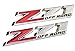 2pcs Z71 OFF Road Decals Emblems Badge 3D Replacement for GMC Chevy Silverado 1500 2500HD Sierra Suburban Colorado Chrome Red