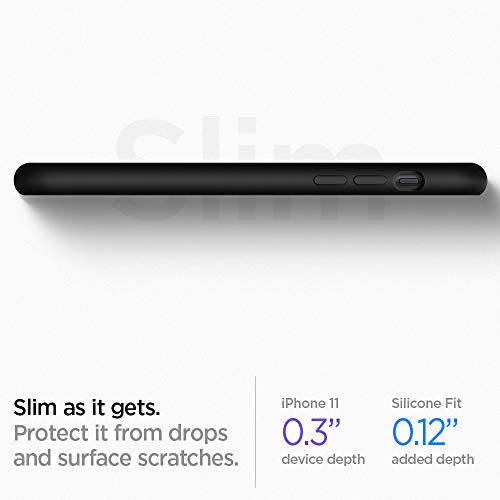 Spigen Silicone Fit Back Cover Case Designed for iPhone 11 - Black