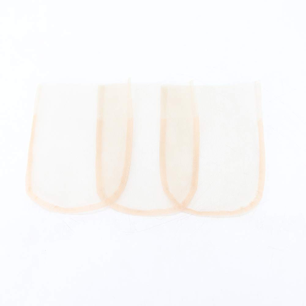 Towarm Transparent 4x4 Lace Closure Net Material Lace Closure Base 3pcs Foundation Wig Accessories Meidum Brown Color Lace Net for Making Closure (Transparent, 4x4 Lace Net-3pcs)