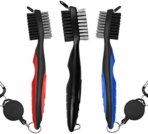 Gzingen 3 Packs Golf Club Brush and Groove Cleaner with 2 Ft Retractable Zip-line and Aluminum Carabiner, Golf Cleaning Tool Spike Groove Cleaner Nylon and Metal Bristles, Easily Attaches to Golf Bag Gzingen 3 Packs Golf Club Brush and Groove Cleaner with 2 Ft Retractable Zip-line and Aluminum Carabiner, Golf Cleaning Tool Spike Groove Cleaner Nylon and Metal Bristles, Easily Attaches to Golf Bag