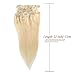 Blonde Hair Extensions, Grammy 22 Inch 7pcs Remy Clips in Human Hair Extensions 70g with Clips for Highlight(#613 Bleach Blonde)