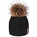 FURTALK Winter Knit Beanie Hats for Women Warm Fur Bobble Pom Pom Hat