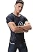Red Plume Mens 3D Digital Printing Short Sleeve T-Shirt Outdoor Running Yoga Fitness Tight Shirt for Men Black