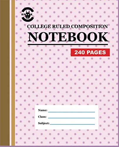 College Ruled Composition Notebook: Standard 240 Pages Exercise Book for School & College Students (Nabeel Journals and Notebooks)