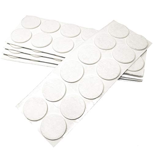 Adsamm® / 60 x self-adhesive felt pads/White/ø 1.57 (ø 40 mm) / round / 0.138 / 3.5 mm thick stick-on furniture felt glides/Furniture & Chair Glides