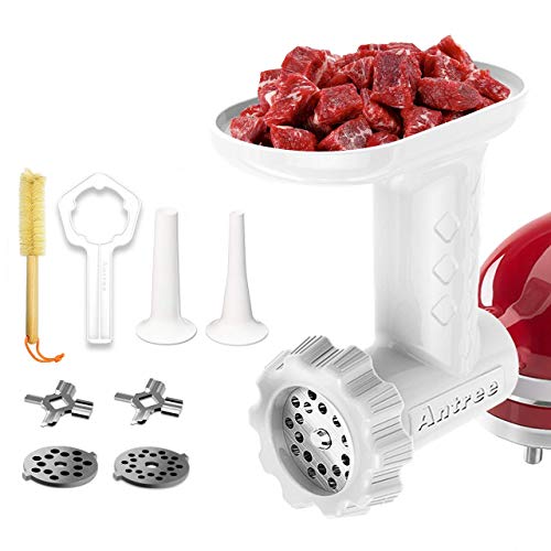 Antree Food Meat Grinder Attachment for KitchenAid Stand Mixer Including Sausage Stuffer Accessories (Renewed)