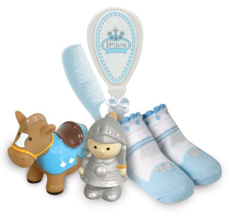Stephan Baby Bath Squirters, Bootie Socks and Brush/Comb Gift Set, Little Prince
