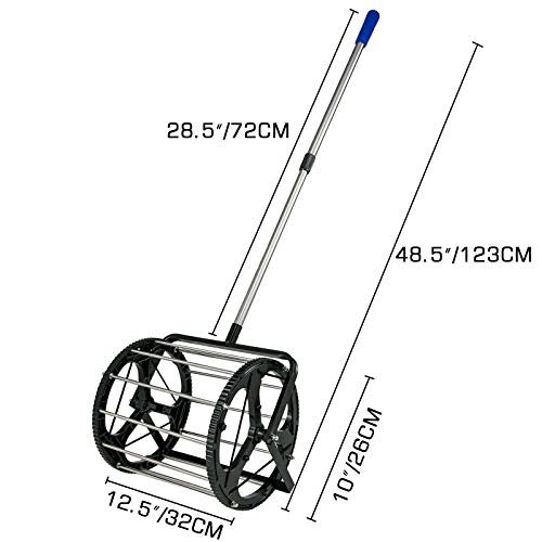 Happibuy Tennis Ball Picker 40 Balls Hopper Mover Tennis Ball Retriever Collector Pick Tennis Ball Picker Upper Tennis Hopper Tennis Ball Basket Tennis Ball Hopper for Tennis (Round)