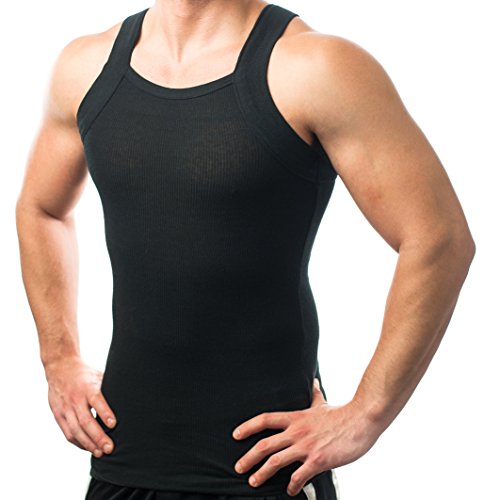 Cllios Men's Ribbed Tank Tops Knit Sleeveless Workout T Shirt Athletic Bodybuilding Shirts Quick Dry Gym Muscle Tops