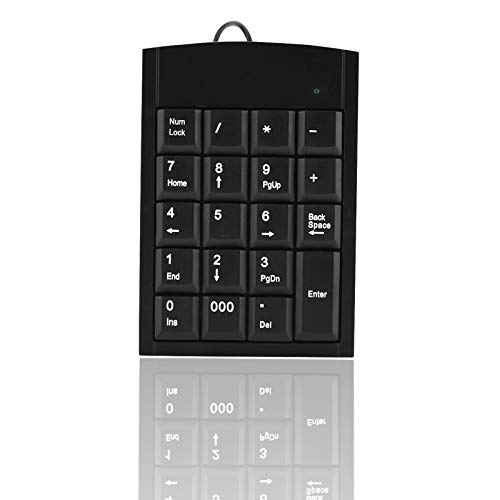 Wired USB Numeric Keypad with 18 Keys Slim Mini Number Pad for 7/8 / 9/10, for LINUX, for Android, for IOS