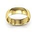 14K Yellow Gold men's and women's plain wedding bands 6mm comfort-fit light