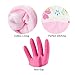 Cotton-Lined Plastic Rubber Gloves - Reusable Extra Long Glove for Dishwashing Dish Cleaning Wash Dishes - 2-Pairs - Pink and Green