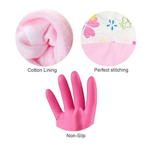 image for Smile Mall Kitchen Cleaning Gloves,Rubber Latex Cleaning Gloves,Househ
