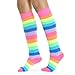 Angelina Unisex Kids Girls Boys Rainbow Striped Knee High Sock (1-Pair), 2540A_6-8