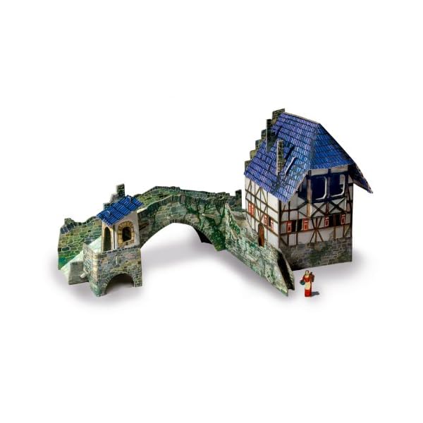 UMBUM Innovatives 3-D-Puzzle Brücke Medieval Town 3D-Kartonmodellbausatz für Erwachsene und Kinder