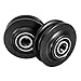 SAFETYON 2X POM Material Sliding Barn Door Wheel Sliding Door Hardware Closet Hardware Roller Cabinet Window Pulley Black