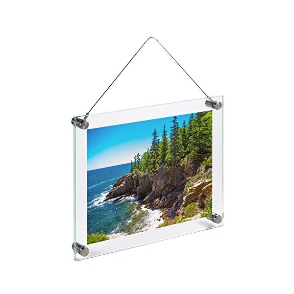 Clear Tempered Glass Wall Picture Frame 16 x 20 Inch (Perfect for Photo