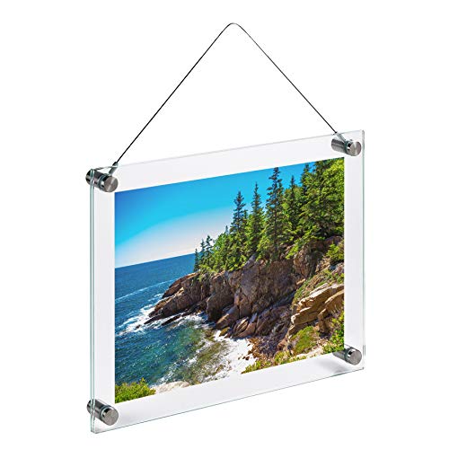 Clear Tempered Glass Wall Picture Frame 16 x 20 Inch (Perfect for Photo