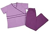 Natural Uniforms Women's Contrast Mock Wrap Scrub Set