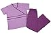 Natural Uniforms Women's Contrast Mock Wrap Scrub Set