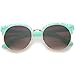 zeroUV - Womens Half-Frame Marble Finish Moon Cut Flat Lens Round Sunglasses