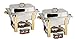 TigerChef TC-20530 Half Size Chafing Dish Buffet Warmer Set, Gold Accented, Includes 4 Free Chafing Fuel Gels, Stainless Steel, 4 Quart