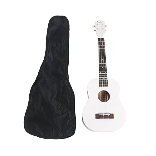Soogo 26" Pure Color Rosewood Fingerboard Basswood Tenor Ukulele Bag (White)