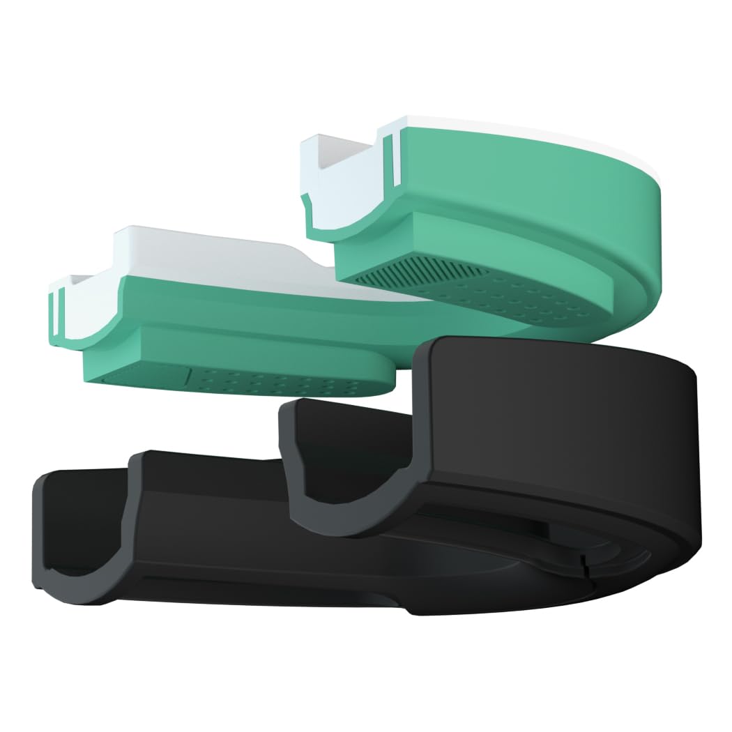 HUGEOAKS SG-III Sport Mouth Guard, Multi-Layer Composite Material, Maximum Angular Protection, Extreme Strength, Suitable for Boxing, Rugby, Football, MMA, Hockey and Other Sports (White-Green-Black)