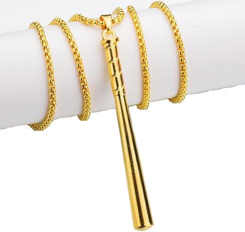 KINGBEST Hip Hop Jewelry Men&amp;Women Pendant Chain Necklace HIP HOP Boys Girls Alloy Necklace (Golden)